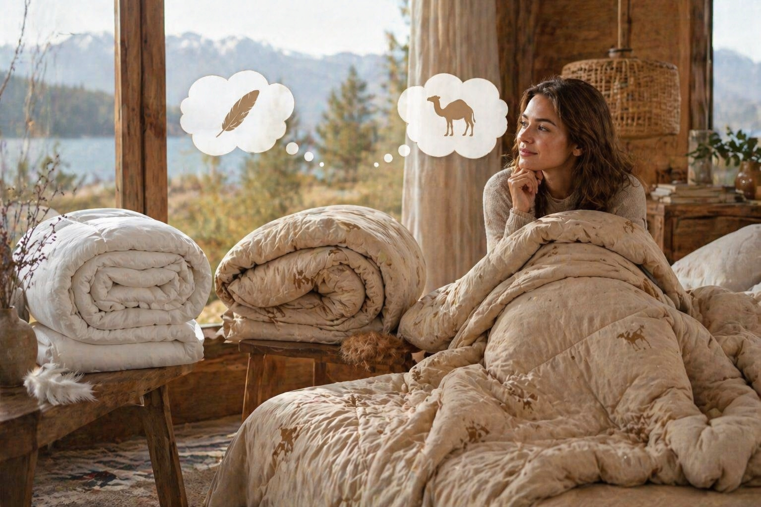 Plumas vs lana de camello: ¿Cuál elegir según tu tipo de sueño?