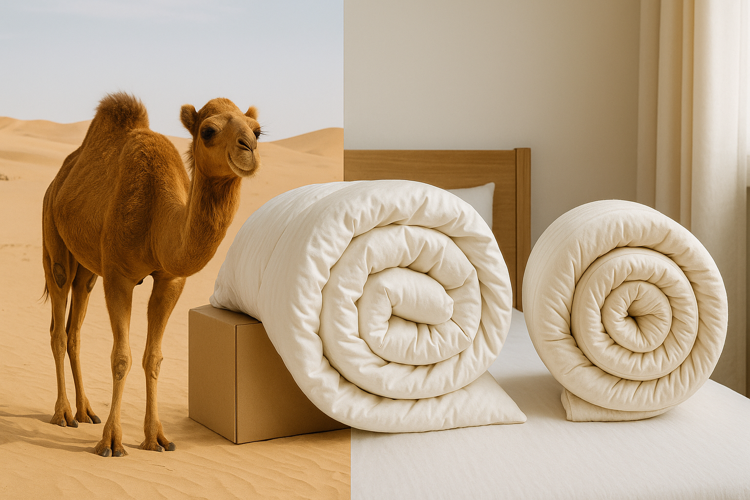 Del desierto a tu habitación: el viaje de un edredón de pelo de camello