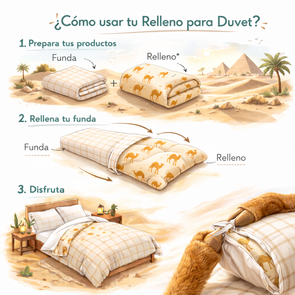 Relleno de Duvet de Lana de Camello | Ligero y Termorregulador | Duna Camel